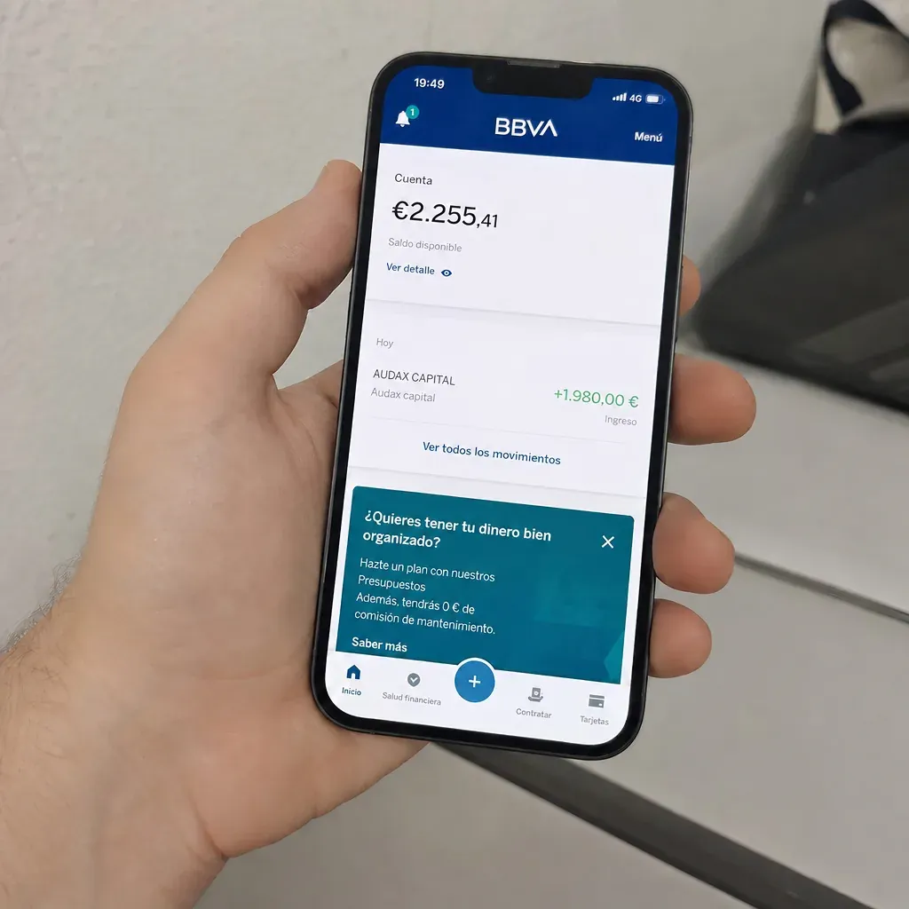 Captura de BBVA con ingresos de Pinnacle Signal GPT